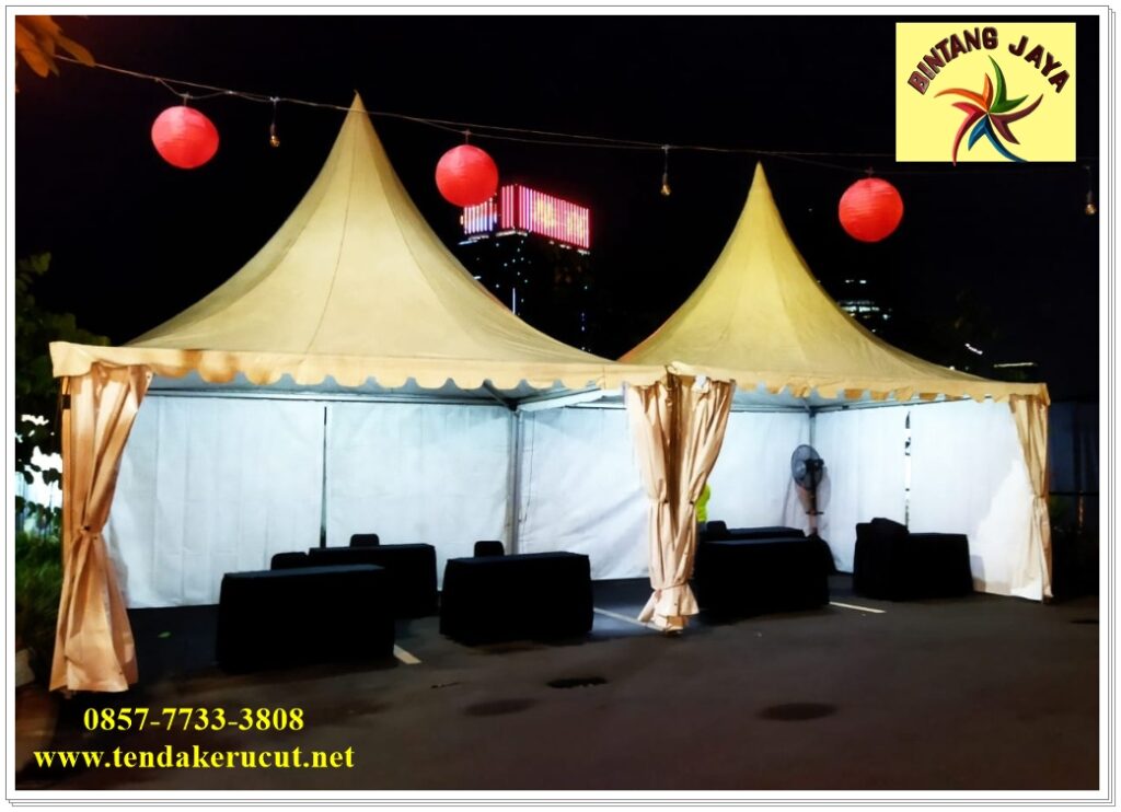 sewa murah tenda kerucut untuk bazar bulan suci bekasi