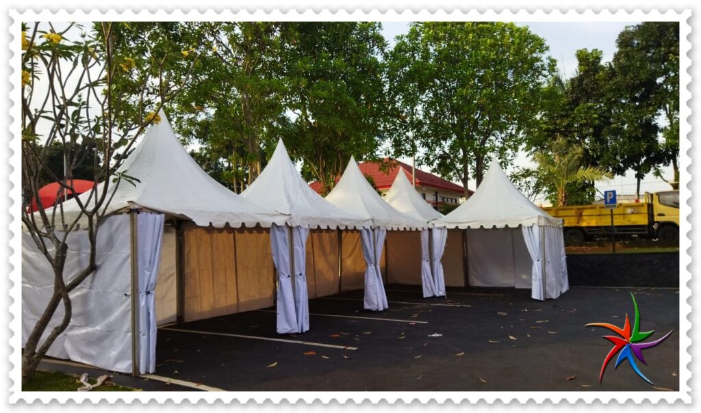 menyewakan tenda kerucut sarnafil untuk bazar ramadhan siap kirim dan setting 