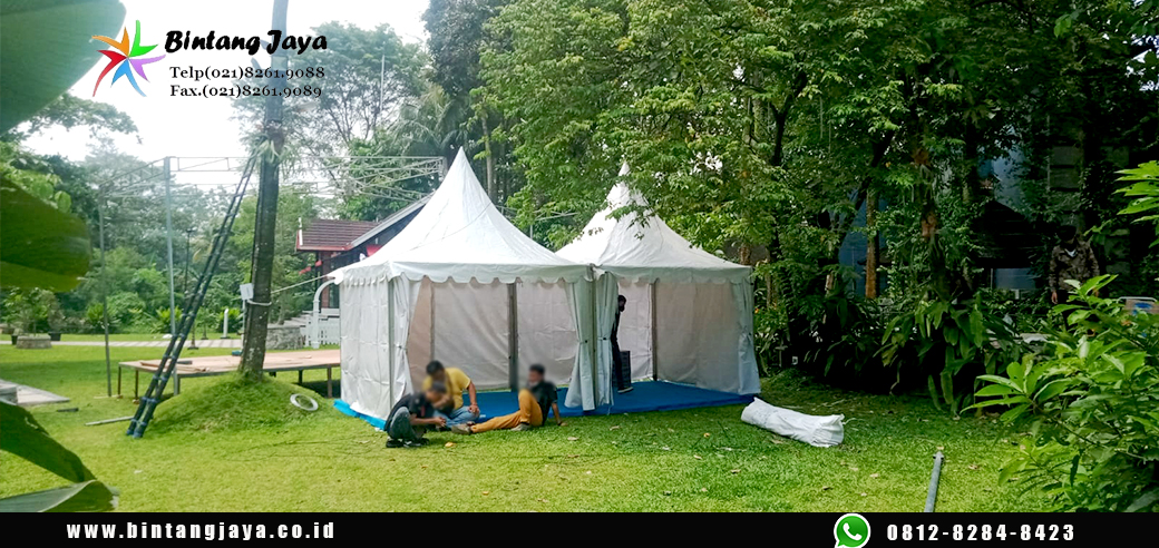 Jasa Sewa Tenda kerucut Murah ready ukuran 3x3 & 5x5