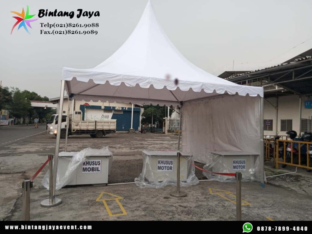 Pusat rental tenda kerucut Original Siap Pasang di event Jakarta timur