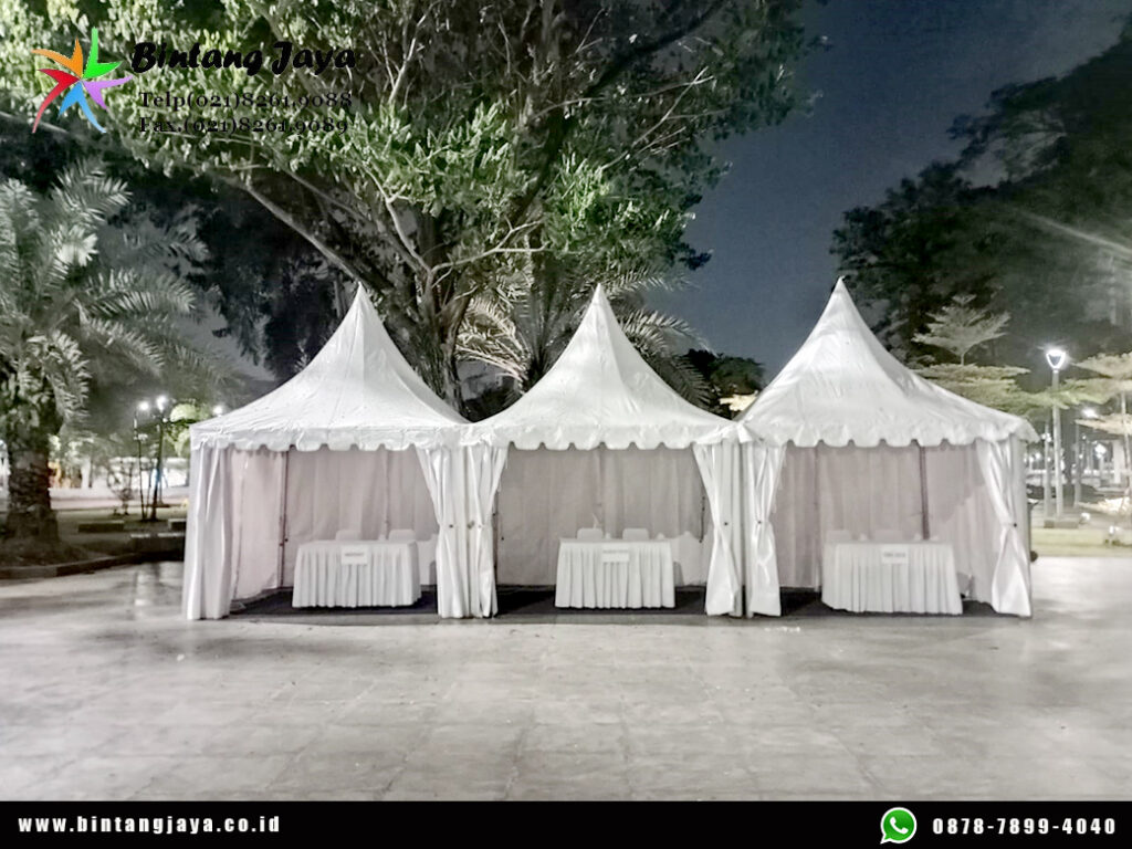 Pusat rental tenda kerucut Original Siap Pasang di event Jakarta timur