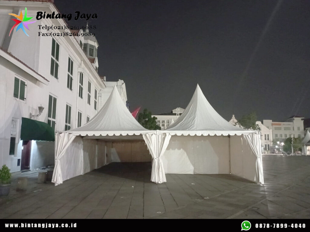 Tempat rental tenda kerucut kokoh dan tebal event Jakarta Barat