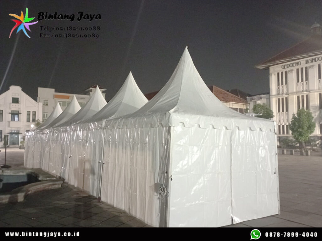 Tempat rental tenda kerucut kokoh dan tebal event Jakarta Barat