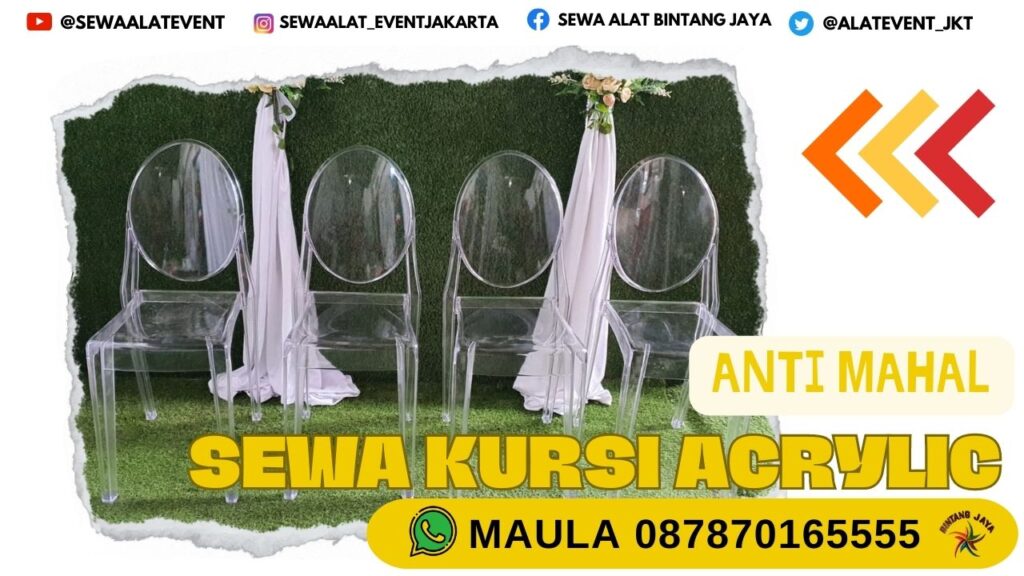 SEWA KURSI ACRYLIC DESAIN FUTURISTIK PAMULANG TANGSEL