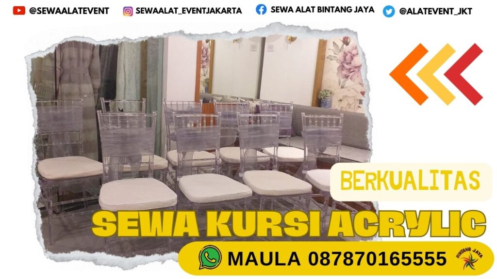 SEWA KURSI ACRYLIC DESAIN FUTURISTIK PAMULANG TANGSEL