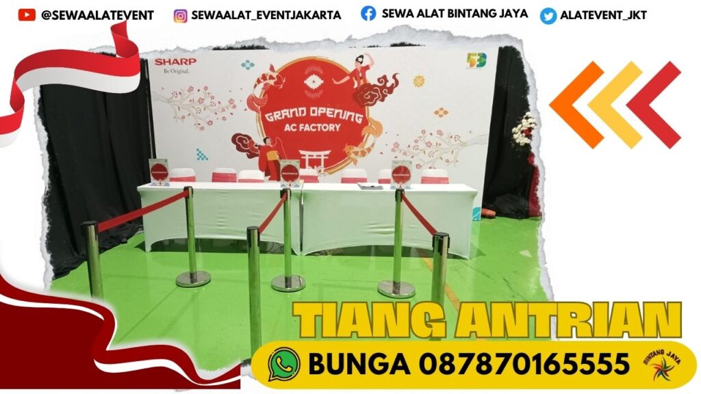 SEWA TIANG ANTRIAN STOCK BANYAK MURAH FREE ONGKIR JAKARTA