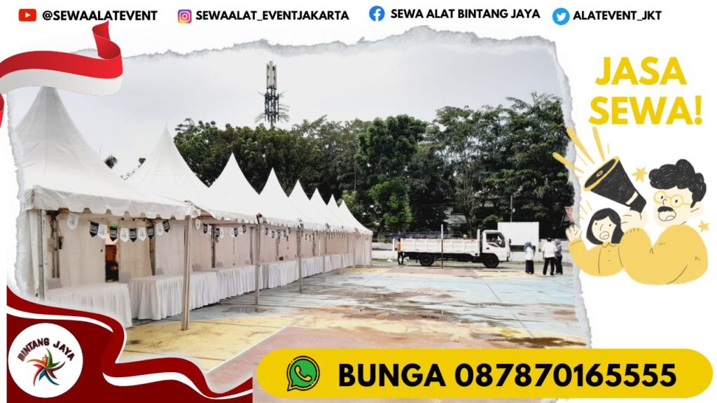 SEWA TENDA KERUCUT DAN MEJA KOTAK CILEDUG TANGERANG