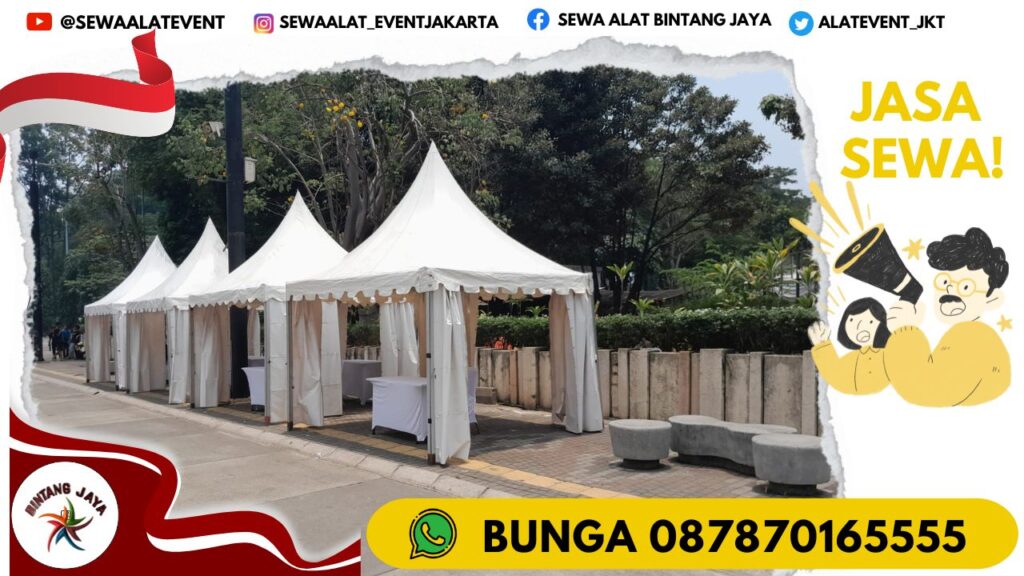 SEWA TENDA KERUCUT DAN MEJA KOTAK CILEDUG TANGERANG