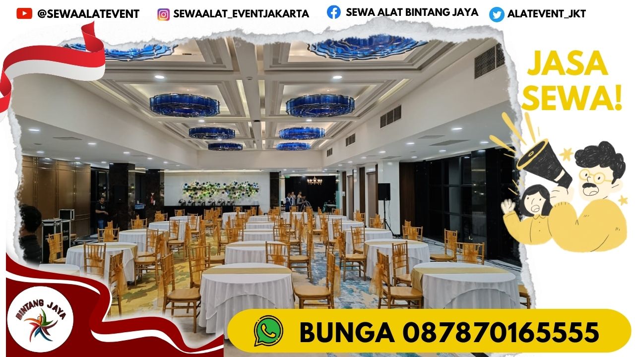 SEWA MEJA BUNDAR SET KURSI TIFFANY PUTIH JAKARTA