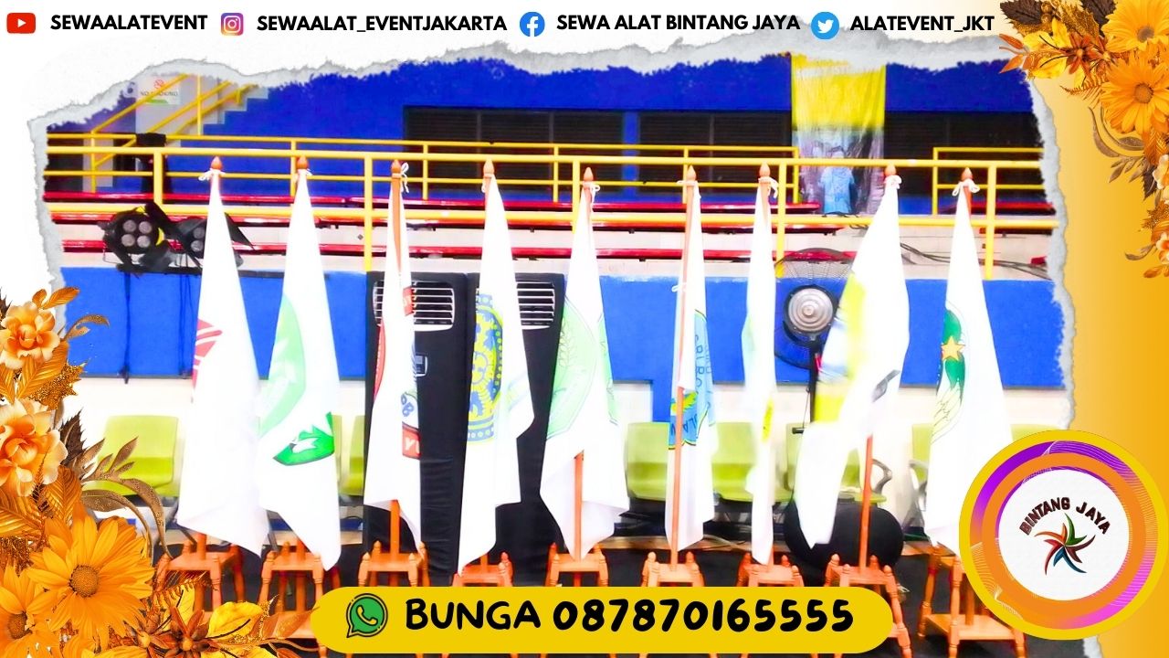 PROMO SPESIAL AKHIR TAHUN SEWA TIANG BENDERA KAYU VIP AREA JAKARTA SIAP ANTAR CEPAT
