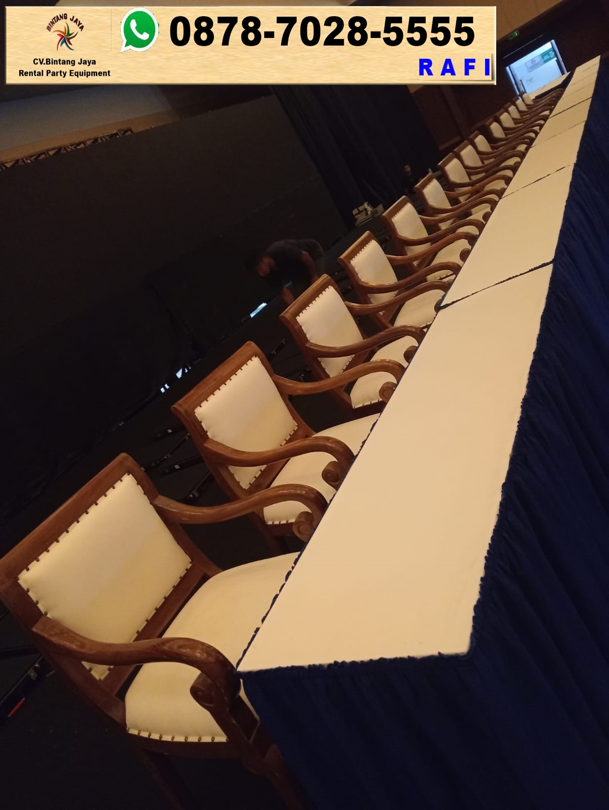 Jasa Sewa Meja Ibm Dan Kursi VIP Kayu Event TMII Jaktim