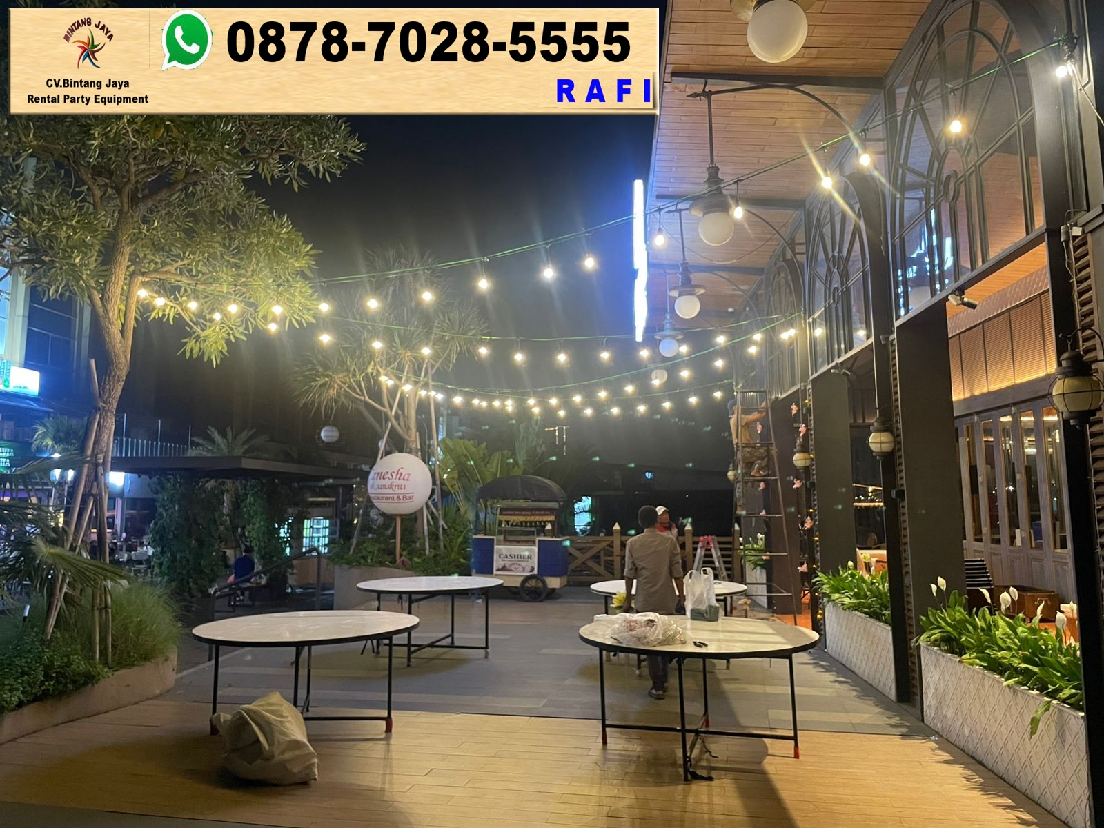 Rental Lampu Hias Taman Gantung Event Ganesha Resto PIK