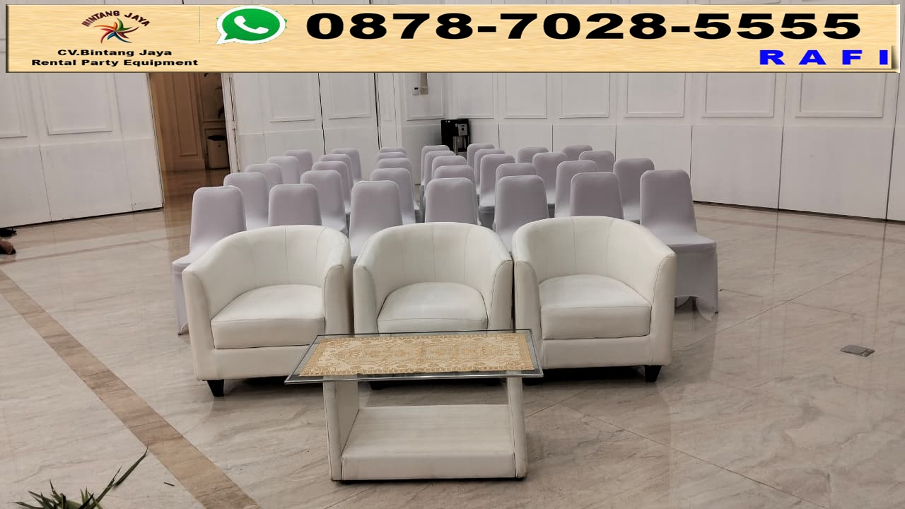 Rental Sofa Oval Putih Dan Kursi Futura Jakarta