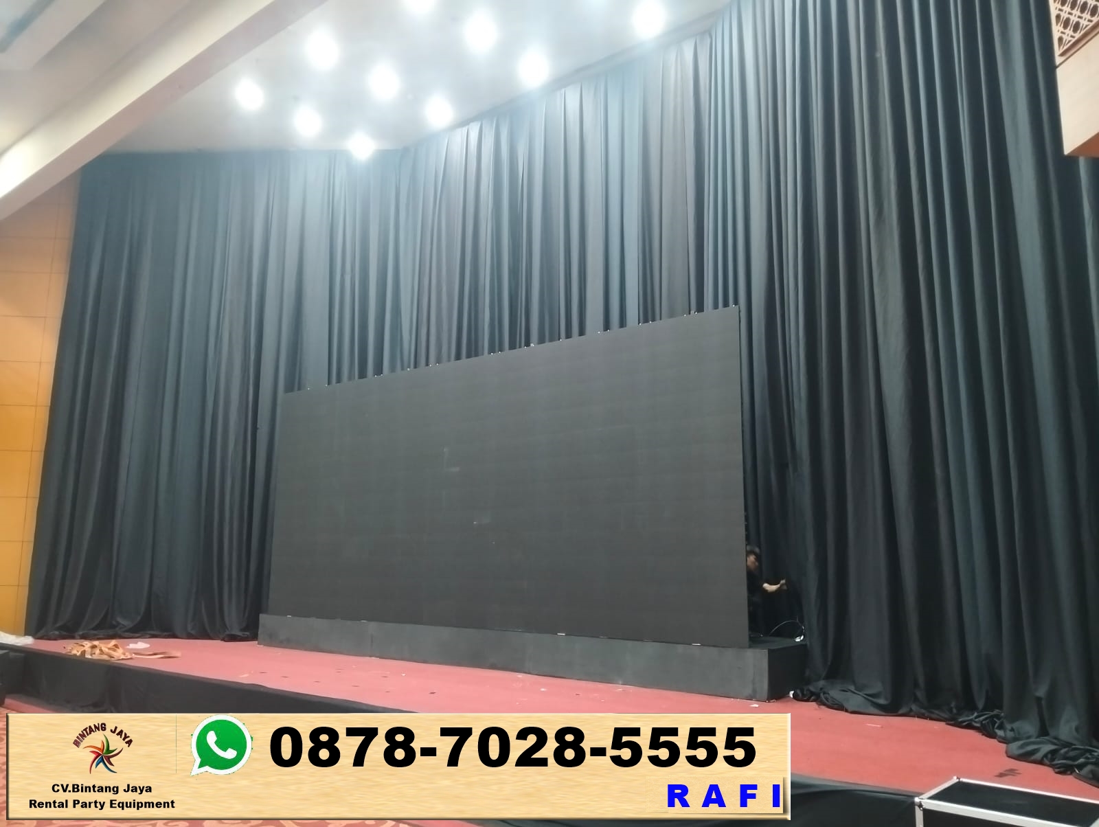 Sewa Tirai Lotto Hitam Tebal Event Discovery SCBD