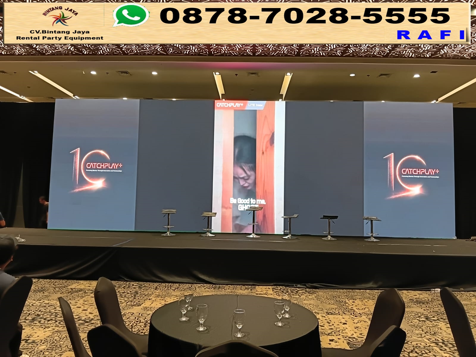Sewa Barstool, Karpet Dan Black Curtain Jakarta