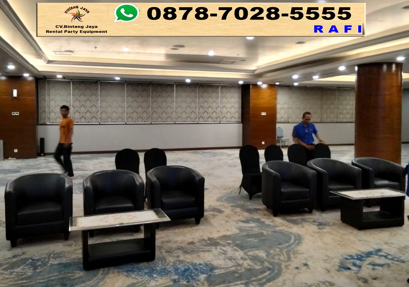 Sewa Sofa Hitam Type Oval Single Jakarta