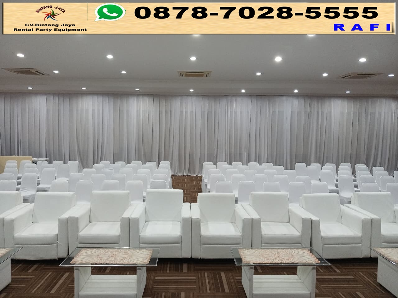 Sewa Sofa Putih Dan Kursi Futura Cover Putih Ketat Depok