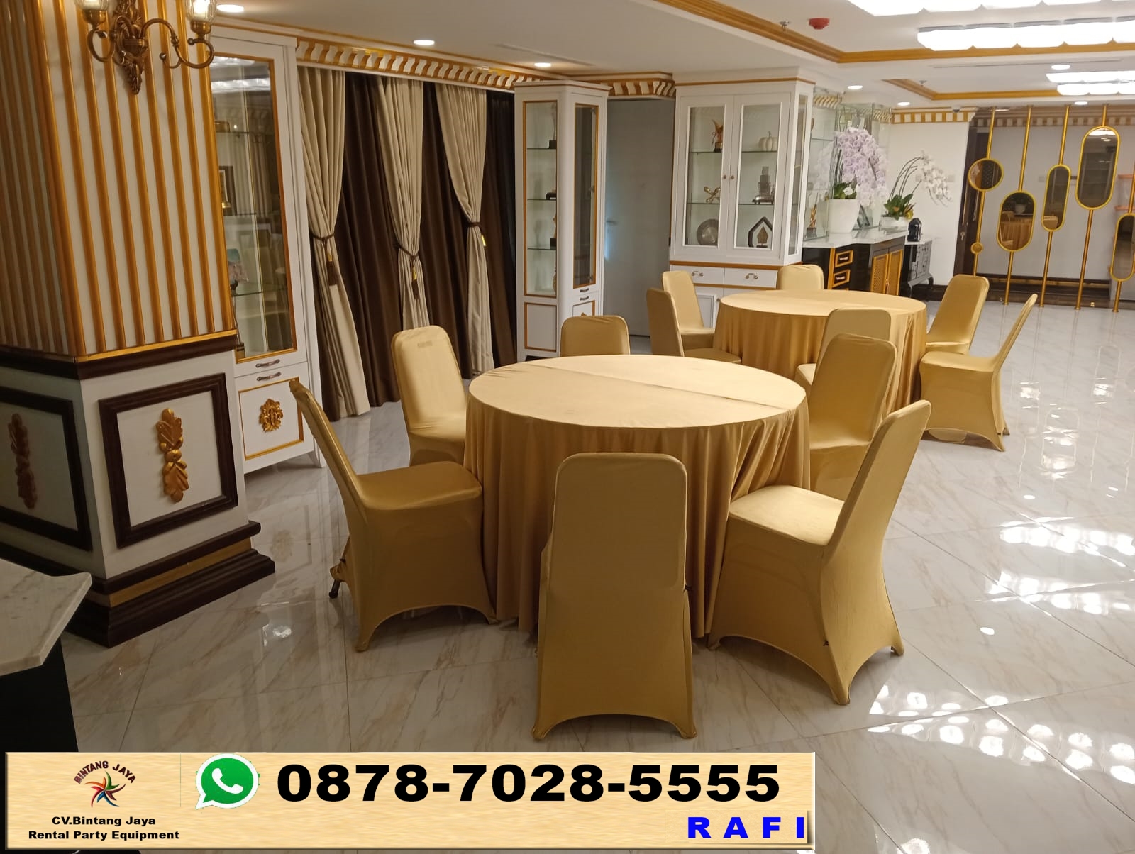 Sewa Meja Kursi Full Cover Jakarta 0878-7028-5555