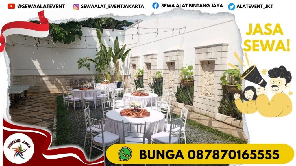 SEWA MEJA BUNDAR SET KURSI TIFFANY PUTIH JAKARTA