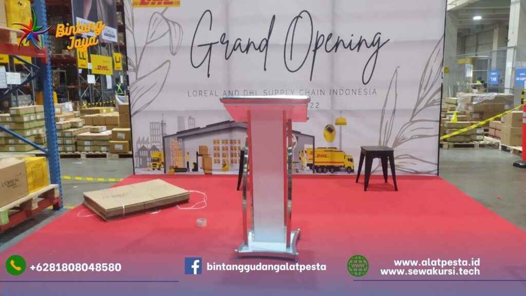 Sewa Podium Coklat Hitam Vip Dan Acrylic di Jakarta