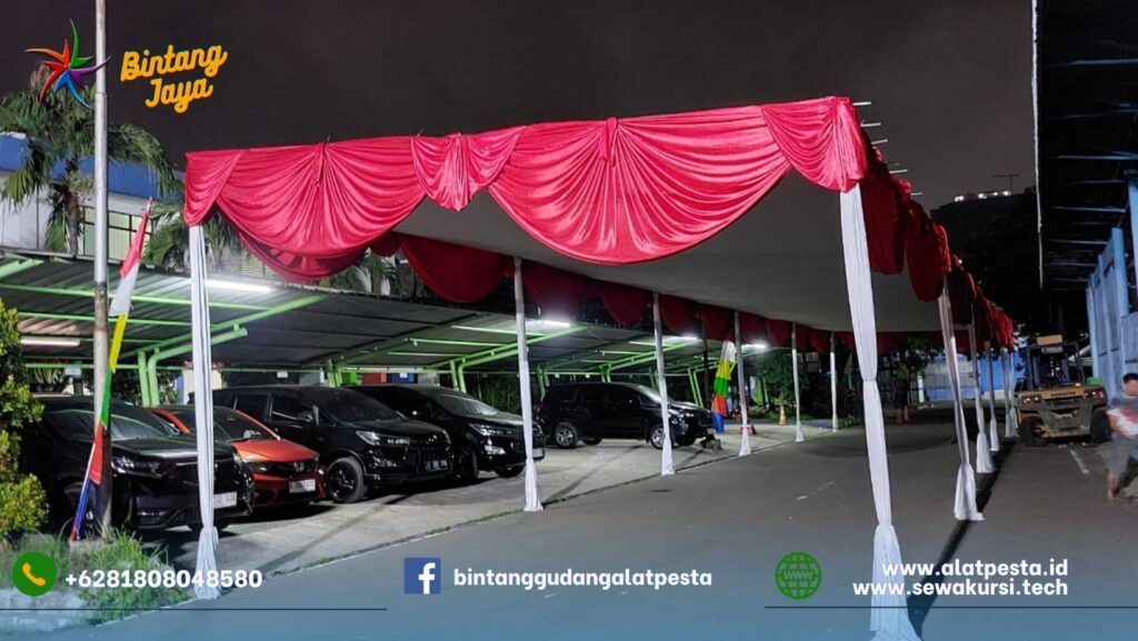 Rental Tenda Type Konvensional Dekorasi Kain Merah Putih Jakarta