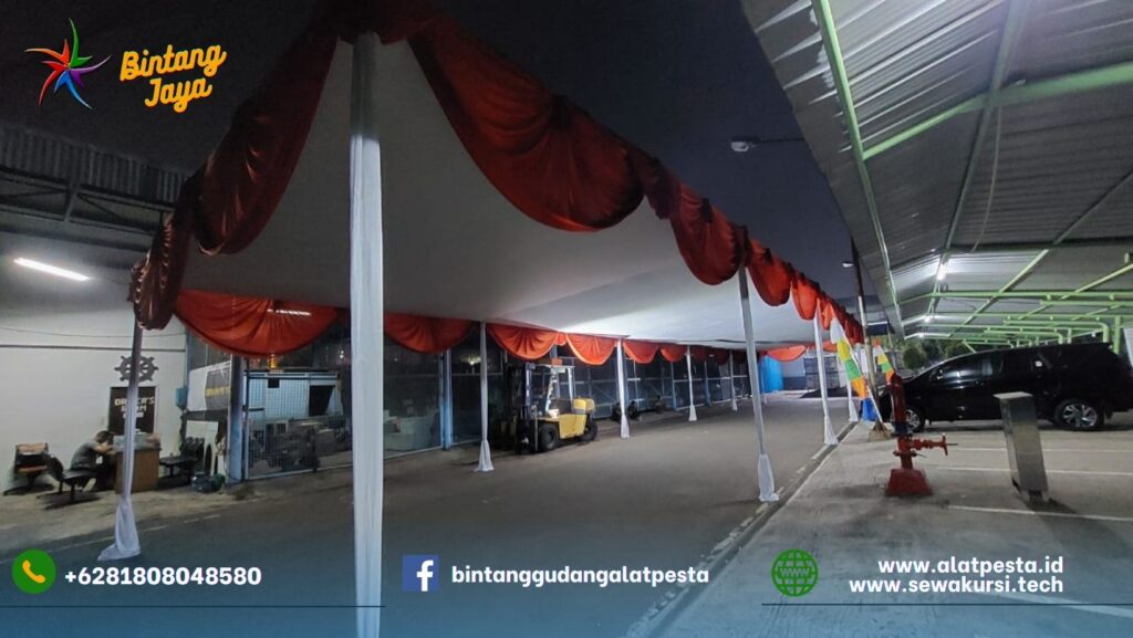 Rental Tenda Type Konvensional Dekorasi Kain Merah Putih Jakarta
