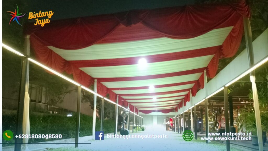 Rental Tenda Type Konvensional Dekorasi Kain Merah Putih Jakarta
