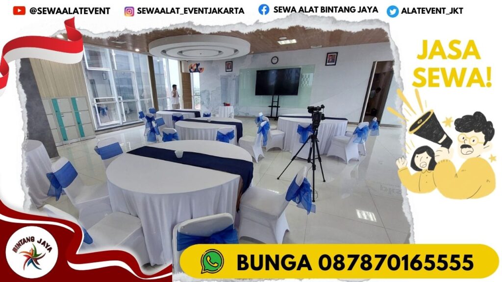 RENTAL MEJA BUNDAR TYPE EXTRA BESAR DIAMETER 220CM DI JAKSEL