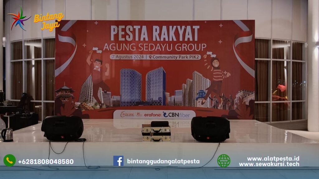 Sewa Kursi Meja Panggung Backdrop Karpet Acara Pesta Rakyat PIK 2 Jakarta