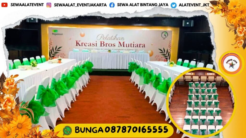 Sewa Meja Kotak Dan Kursi Futura Pita Hijau Event Jakpus