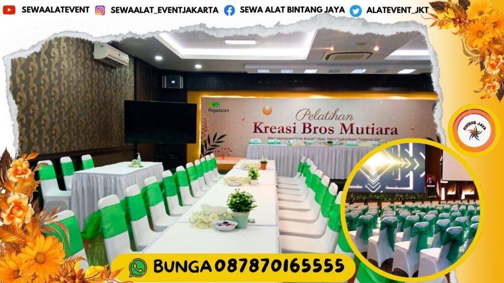 Sewa Meja Kotak Dan Kursi Futura Pita Hijau Event Jakpus