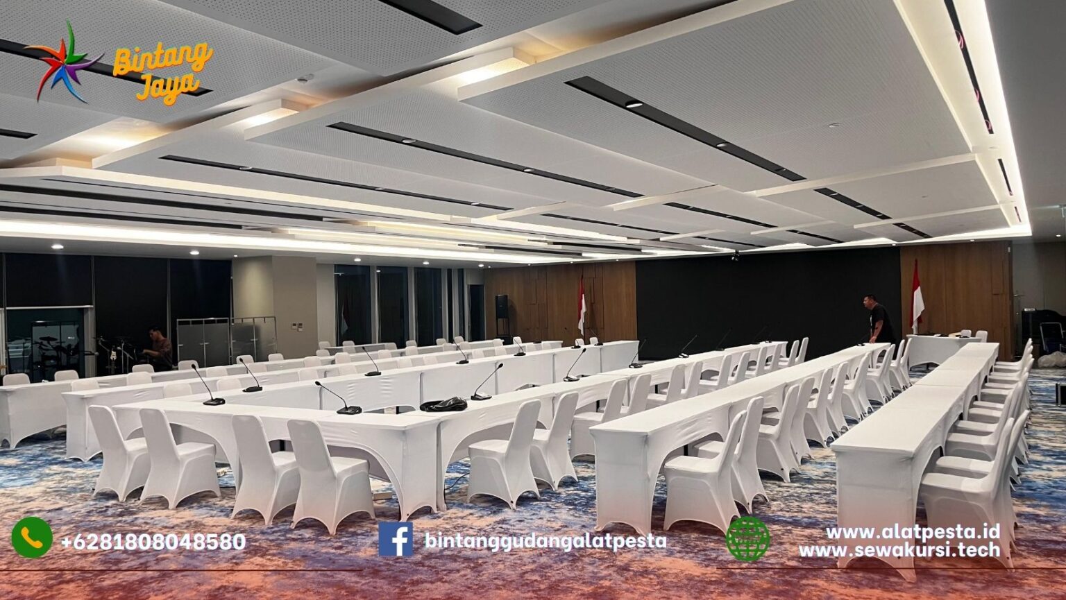 Sewa Meja Type IBM Dan Kursi Futura Cover Putih Area Jakarta
