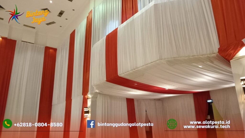 Jasa Sewa Kain Filamin Tirai Merah Putih Area Bandung