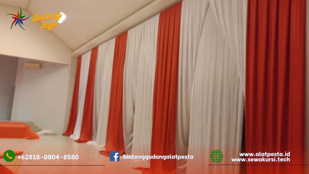 Jasa Sewa Kain Filamin Tirai Merah Putih Area Bandung
