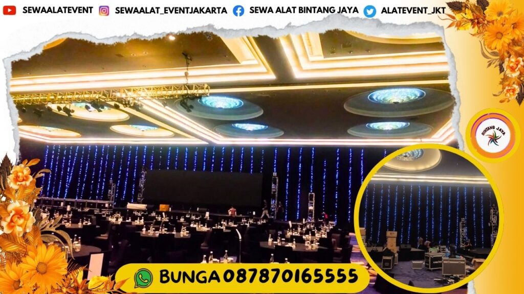 PUSAT SEWA TIRAI HITAM PANGGUNG RIGGING BAHAN LOTTO TEBAL BANDUNG JAWA BARAT SIAP PASANG