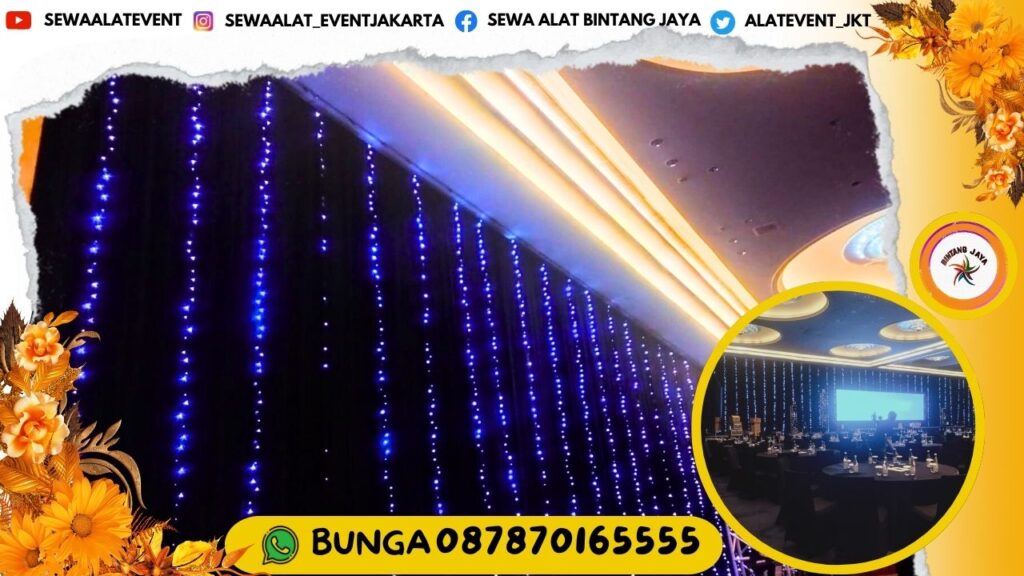 PUSAT SEWA TIRAI HITAM PANGGUNG RIGGING BAHAN LOTTO TEBAL BANDUNG JAWA BARAT SIAP PASANG