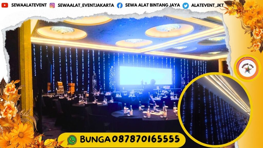 PUSAT SEWA TIRAI HITAM PANGGUNG RIGGING BAHAN LOTTO TEBAL BANDUNG JAWA BARAT SIAP PASANG