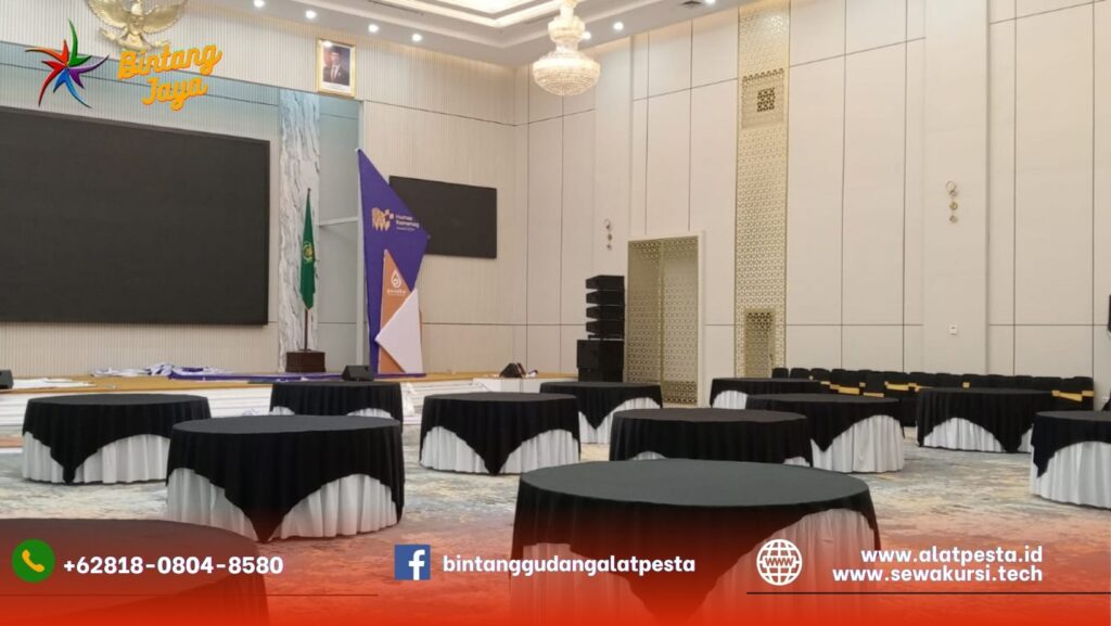 Harga Terbaru 2025 Sewa Round Table Topping Hitam di Jakarta