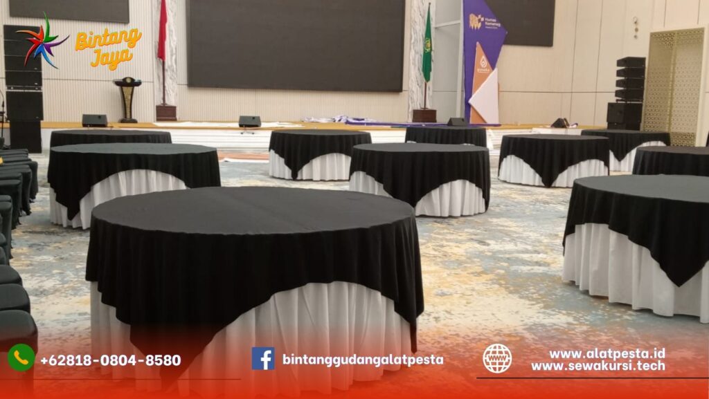 Harga Terbaru 2025 Sewa Round Table Topping Hitam di Jakarta