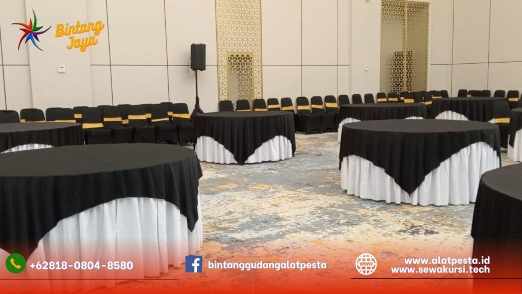 Harga Terbaru 2025 Sewa Round Table Topping Hitam di Jakarta