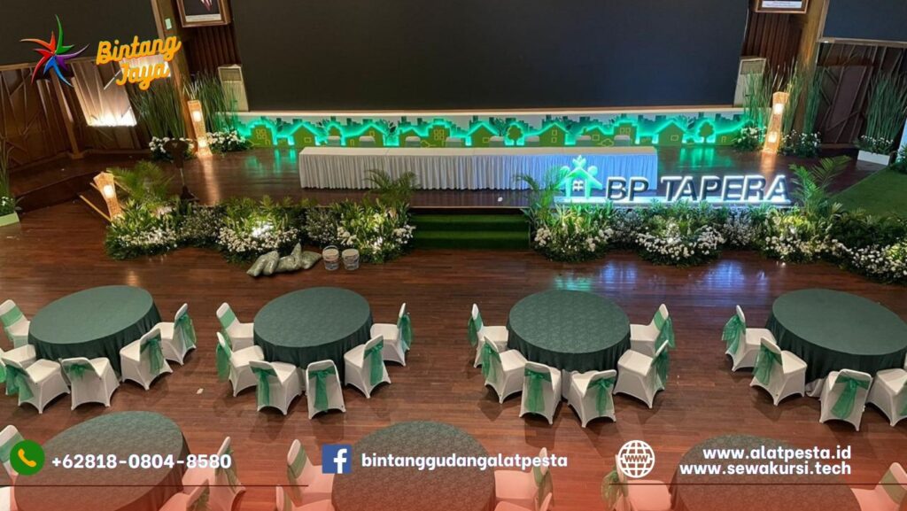 Sewa Round Table Dan Kursi Cover Putih Area Jakarta
