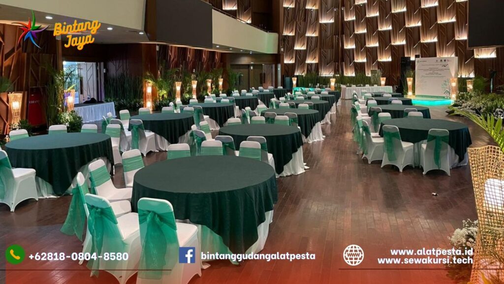 Sewa Round Table Dan Kursi Cover Putih Area Jakarta