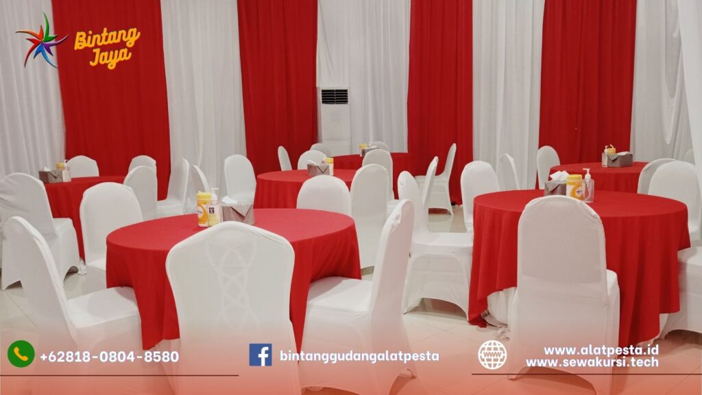 Sewa Tirai Dinding Merah Putih Bahan Filamin Area Bogor