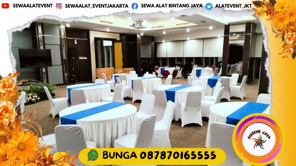 JASA SEWA MEJA BUNDAR DAN KURSI FUTURA LENGKAP COVER PROMO POTONGAN HARGA TAHUN JAKARTA