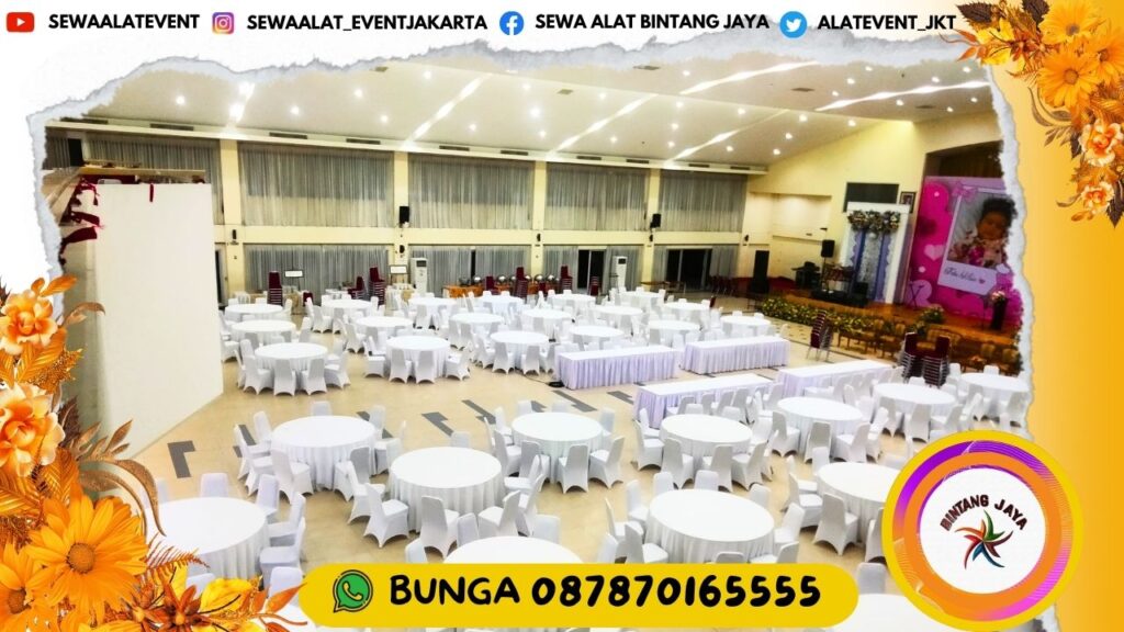 JASA SEWA MEJA BUNDAR DAN KURSI FUTURA LENGKAP COVER PROMO POTONGAN HARGA TAHUN JAKARTA
