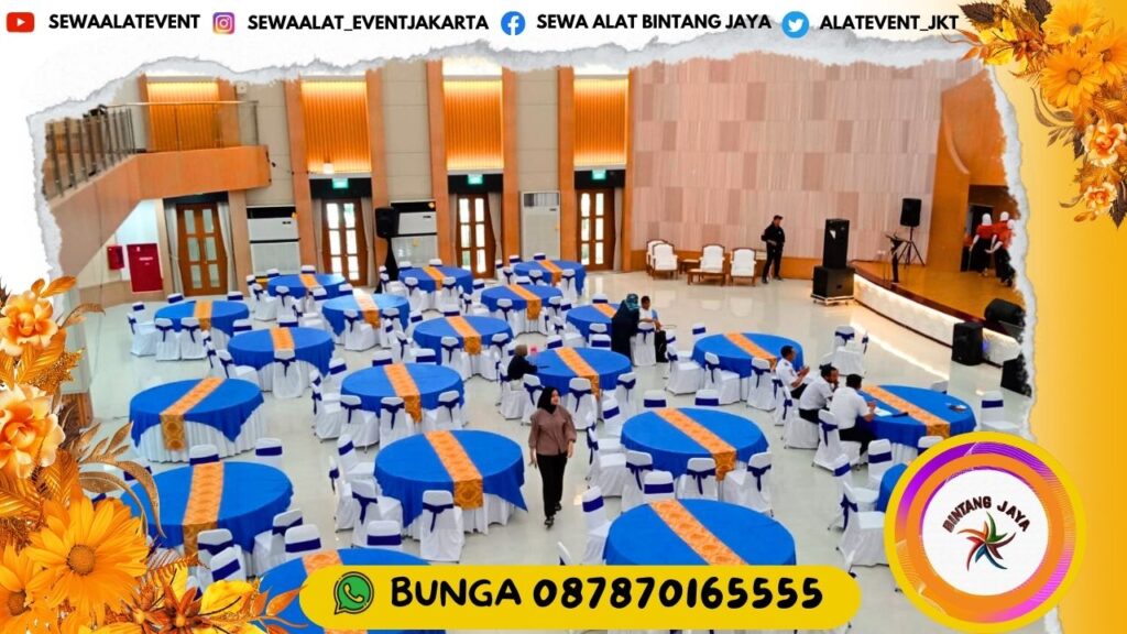 JASA SEWA MEJA BUNDAR DAN KURSI FUTURA LENGKAP COVER PROMO POTONGAN HARGA TAHUN JAKARTA