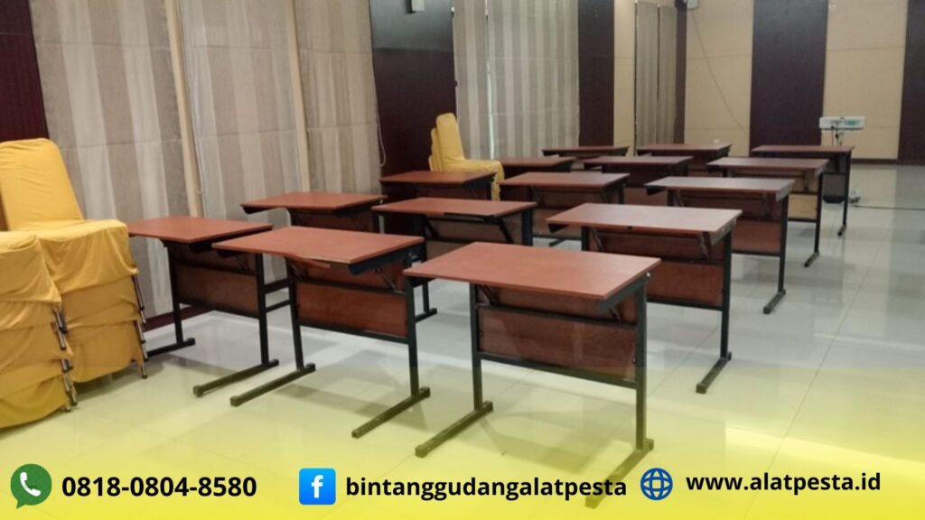 Sewa Meja Kantor HPL Coklat Cocok Untuk Acara Seminar Jakarta