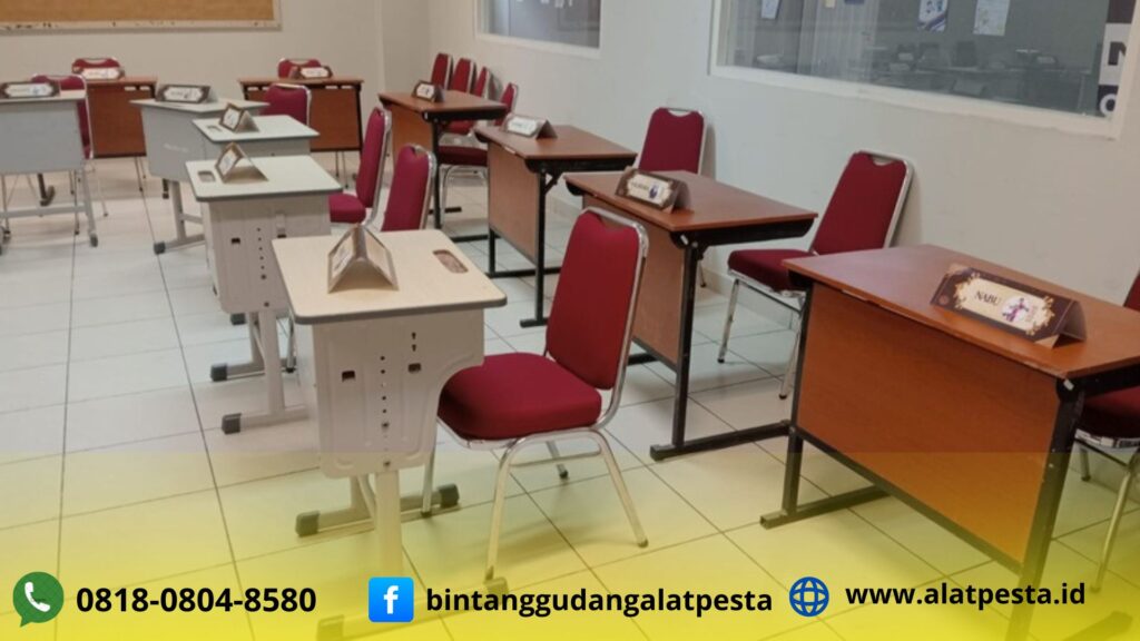 Sewa Meja Kantor HPL Coklat Cocok Untuk Acara Seminar Jakarta