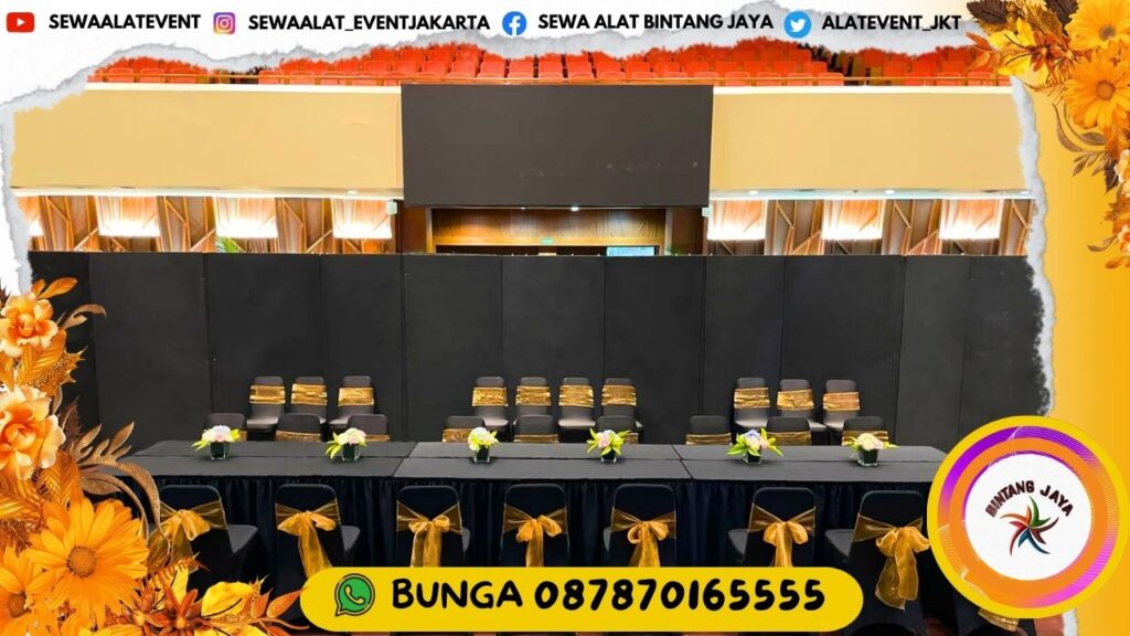 SEWA MEJA TYPE IBM 45X180CM COVER HITAM DI JAKARTA DAN SEKITARNYA