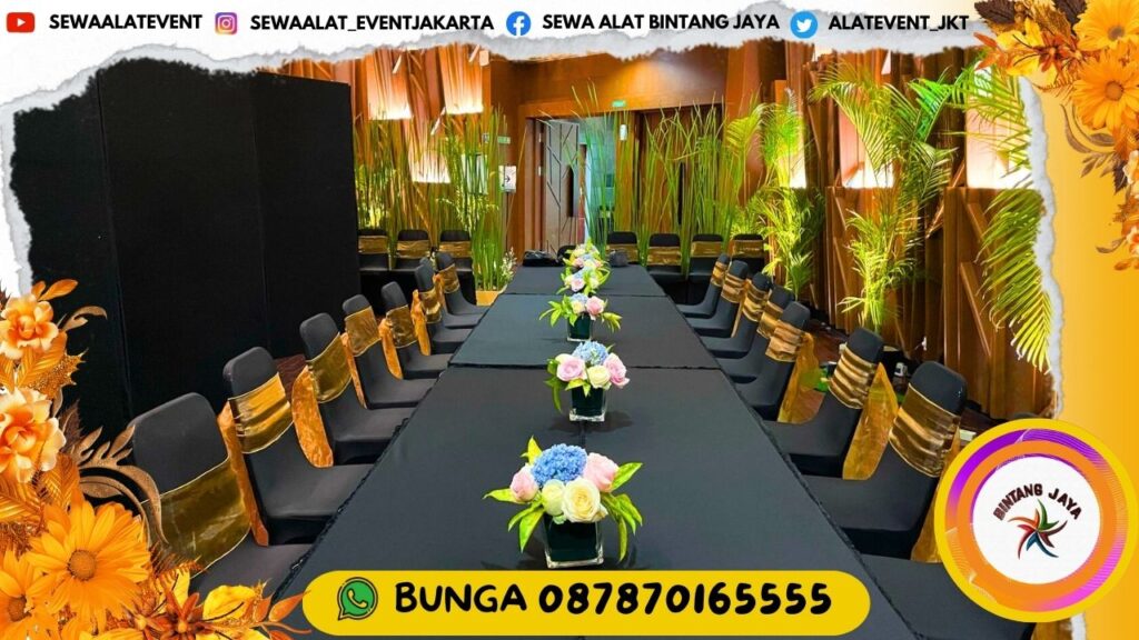 SEWA MEJA TYPE IBM 45X180CM COVER HITAM DI JAKARTA DAN SEKITARNYA